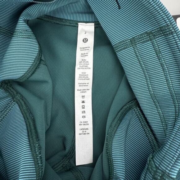 Lululemon Base Pace High-Rise Tight 25" Green Jasper / Blue Chill Size 2 - Picture 8 of 11